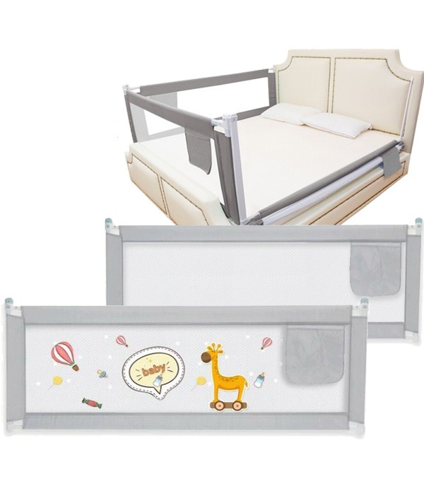 1.5M/1.8M/2M Child Bedguard Toddler Safety Bed Rail Kid Guard Rail Foldable Anti-fall Fence - 150*80cm