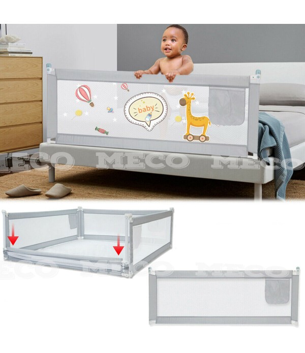 1.5M/1.8M/2M Child Bedguard Toddler Safety Bed Rail Kid Guard Rail Foldable Anti-fall Fence - 150*80cm