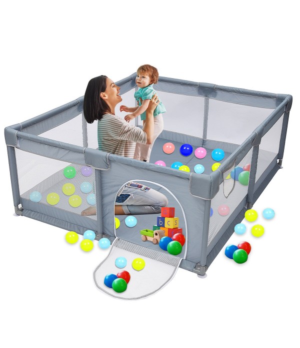 79'' Baby Playpen Infants Toddler Safety Kids Pack...