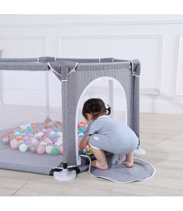 Baby Playpen Children Toddler Kids Safety Fence Indoor Outdoor Play Pen Ocean Ball Pool - Light Blue