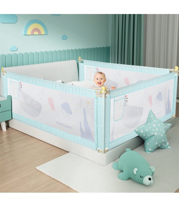 71-79" Baby Bed Rail Guard Kids Beds Fence Toddler Anti Falling Foldable Safet - Gray 1.8M