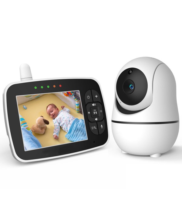 Baby monitor with camera 2.4Ghz 3.5-inch LCD digital screen and night vision camera,Dual-intercom function sound activate - Blac