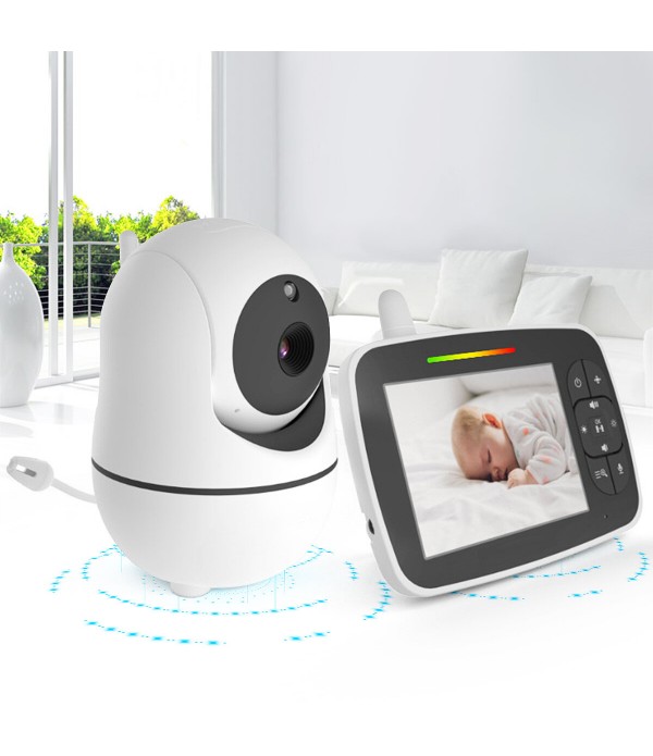 Baby monitor with camera 2.4Ghz 3.5-inch LCD digital screen and night vision camera,Dual-intercom function sound activate - Blac