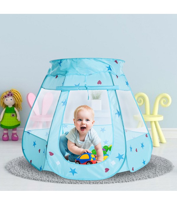 Kids Princess Play Tent House Castle Play Tent Girls Playhouse Indoor - Blue