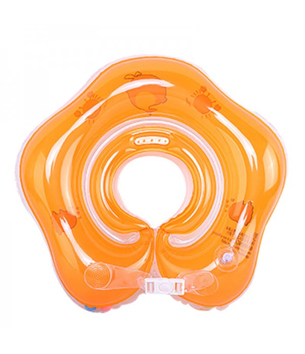 Swimming Baby Accessories Neck Ring Tube Safety Infant Float Circle for Bathing Inflatable Flamingo Inflatable Water - Orange