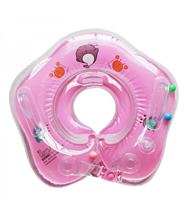 Swimming Baby Accessories Neck Ring Tube Safety Infant Float Circle for Bathing Inflatable Flamingo Inflatable Water - Orange