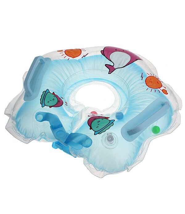 Baby Neck Float Ring Safe Pools Infant Swimming for Bath Inflatable Floats  - Orange