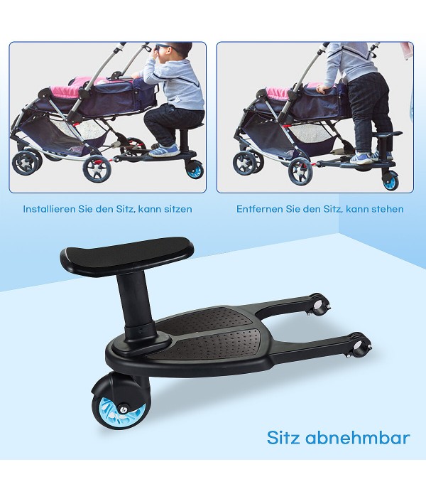 Stroller Board Toddler Buggys Board Wheel Board Skateboard Pushchair Stroller Kids Safety Comfort Step Board for Prams Joggers -