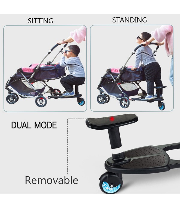 Stroller Board Toddler Buggys Board Wheel Board Skateboard Pushchair Stroller Kids Safety Comfort Step Board for Prams Joggers -