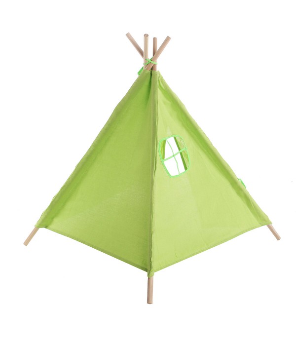 1.1m Portable Wooden Kids Play Tent Castle for Kids Portable Playhouse Children House for Indoor Outdoor Use