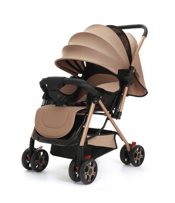 3 in 1 Foldable Baby Stroller Portable Travel Stroller Four-wheel High Land Scape Baby Stroller Three-speed Adjustment Baby Push