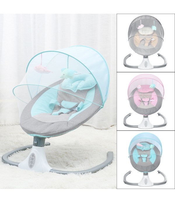 Smart Bluetooth Electric Baby Swings Remote Control Four-gear Adjustment Infant Comfort Crib Timing Breathable Baby Rocking Chai