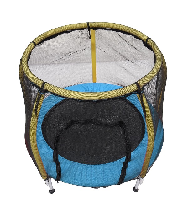 150KG Children Trampoline Round Mute Fitness Safety Jumping Child Fitness Protection Bed Furniture Indoor Playground - Blue