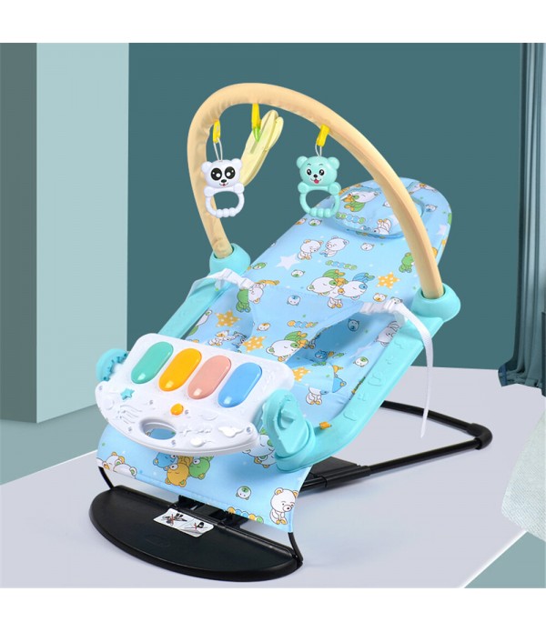 Foldable Baby Swing Chair Four-gear Height Adjustment Baby Electric Rocking Chair Washable Baby Recliner Comfort Chair - Blue