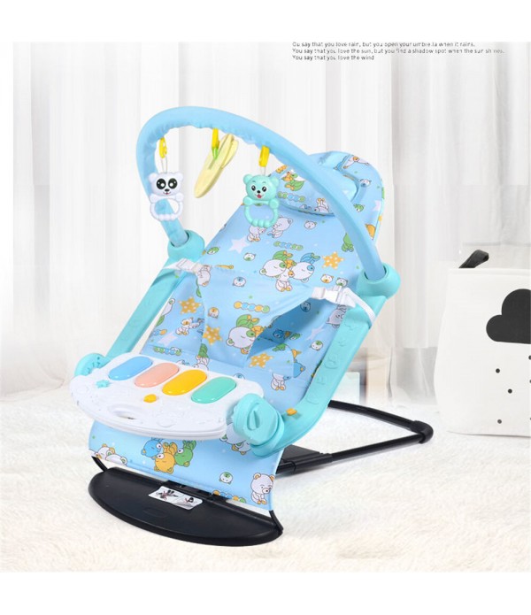 Foldable Baby Swing Chair Four-gear Height Adjustment Baby Electric Rocking Chair Washable Baby Recliner Comfort Chair - Blue