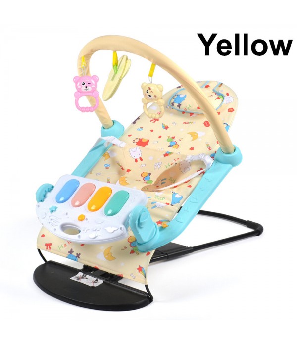 Foldable Baby Swing Chair Four-gear Height Adjustment Baby Electric Rocking Chair Washable Baby Recliner Comfort Chair - Blue