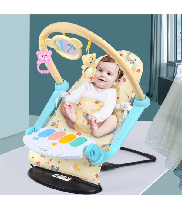 Foldable Baby Swing Chair Four-gear Height Adjustment Baby Electric Rocking Chair Washable Baby Recliner Comfort Chair - Blue