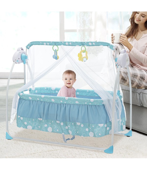 5modes Electric Kid Baby Crib Cradle Infant Rocker...