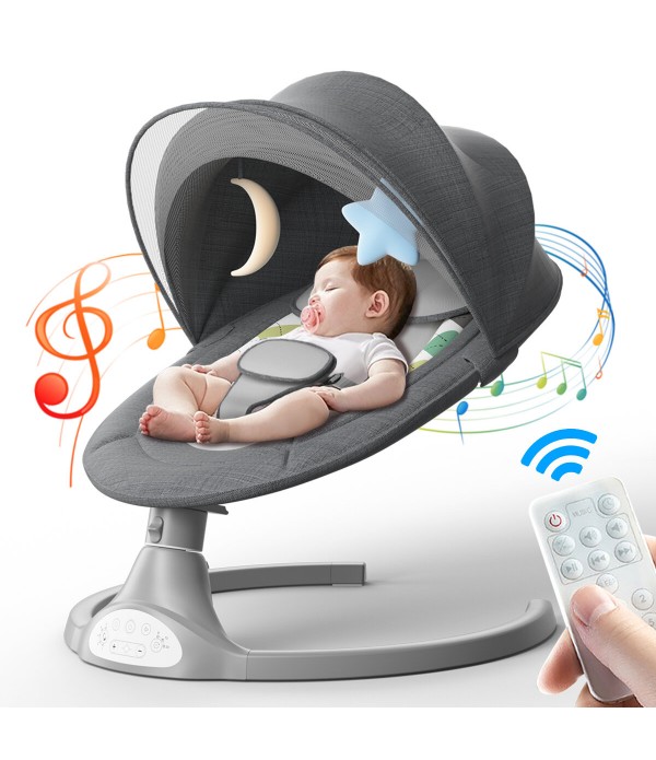 Kimbosmart Baby Swing Bouncer Chair, Multi-function Music Electric Swing Activities Rocker - Grey