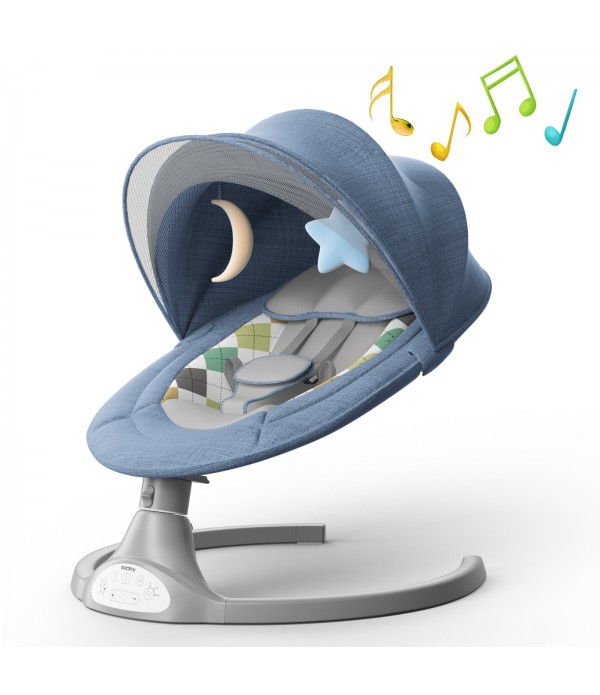 Kimbosmart Baby Swing Bouncer Chair, Multi-function Music Electric Swing Activities Rocker - Grey