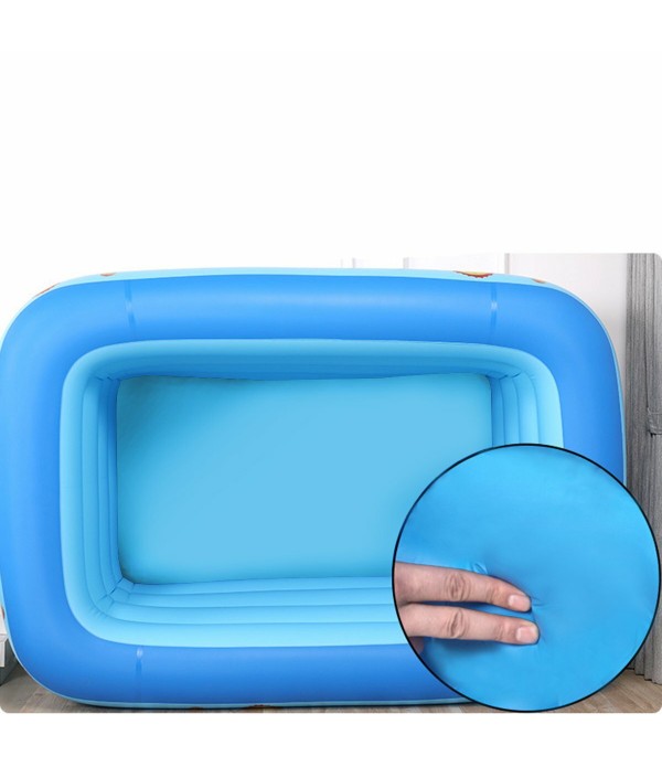 3-Layer Blue And White Inflatable Foldable Portable Swimming Pool Bathtub for Adult Children Home - 150cm