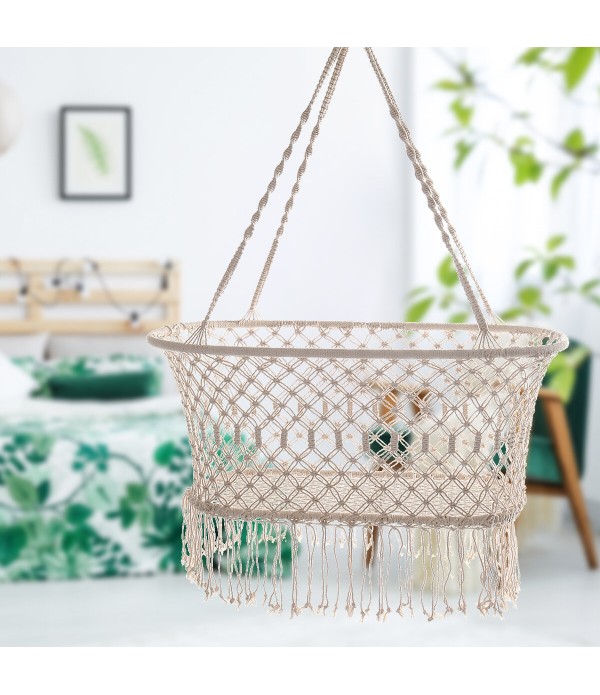 Baby Swing Macrame Tassel Hammock Hanging Bed Cradle Bed Indoor Baby Seat