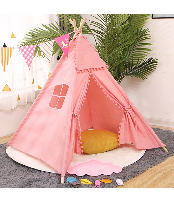 1.6m Kids Play Tent Cotton Teepee Wigwam Sleeping House Indoor Outdoor - Type F