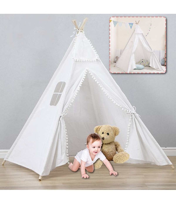 1.6m Kids Play Tent Cotton Teepee Wigwam Sleeping House Indoor Outdoor - Type F