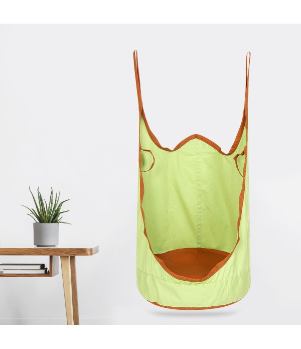 Adult Children Swing Portable Canvas Cotton Swing Hammock Hanging Chair Air Cushion Home Camping - Green