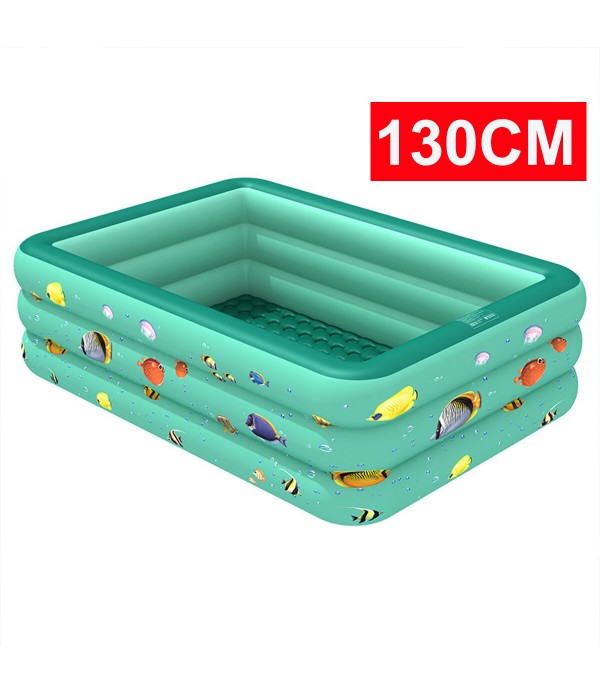 Inflatable Square Kids Swimming Padding Pool Play Bathing Family Outdoor - 150cm