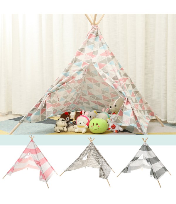 Large Teepee Tent Kids Cotton Canvas Play House Bo...