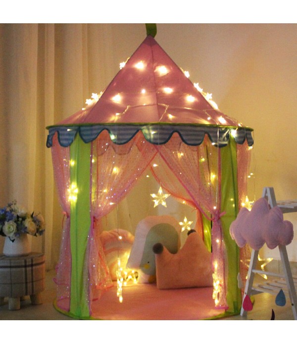 Children Kids Teepee Play Tent Princess Castle Girls Playhouse Indoor - Blue