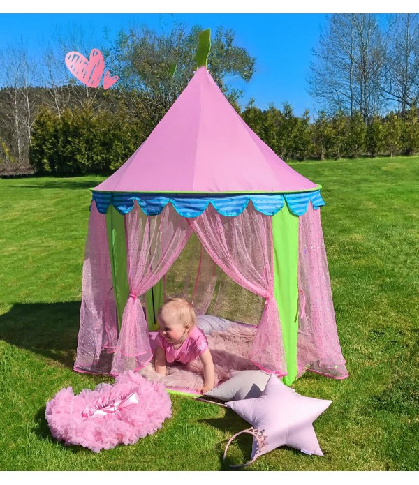 Children Kids Teepee Play Tent Princess Castle Girls Playhouse Indoor - Blue