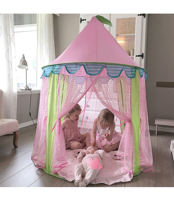 Children Kids Teepee Play Tent Princess Castle Girls Playhouse Indoor - Blue