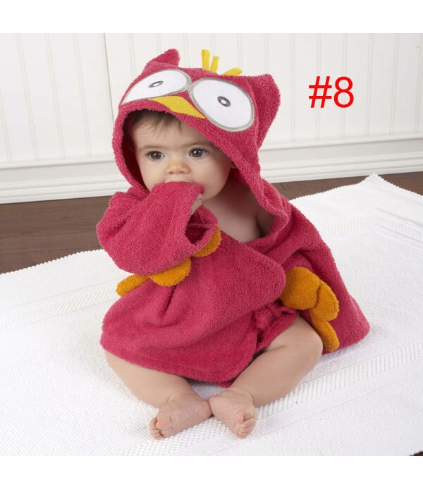 Baby Nighty Pajamas Kids Toddler Animal Cartoon Bathrobe Towel - #09