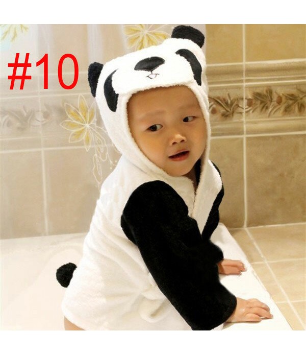 Baby Nighty Pajamas Kids Toddler Animal Cartoon Bathrobe Towel - #09