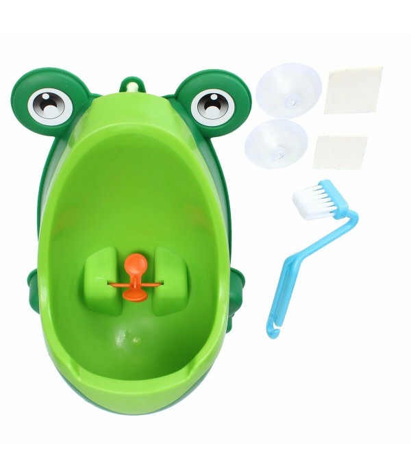 Lovely Frog Brush Cleaning Children Potty Toilet Training Kids Urinal Kid Boy Pee Removable Bathroom - Coffee