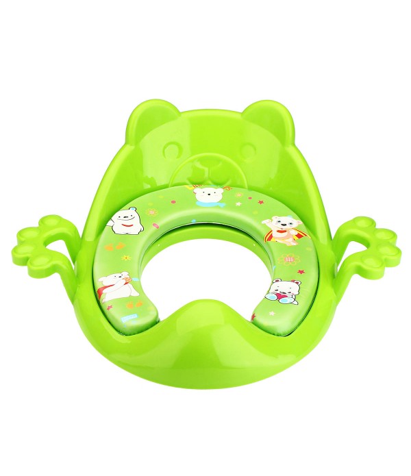 Baby Toilet Trainer Cute Cartoons Safe Handles Kids Toddler Potty Chair Seat Baby Potties Seat - Green