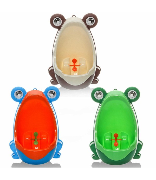 Lovely Frog Brush Cleaning Children Potty Toilet Training Kids Urinal Kid Boy Pee Removable Bathroom - Coffee