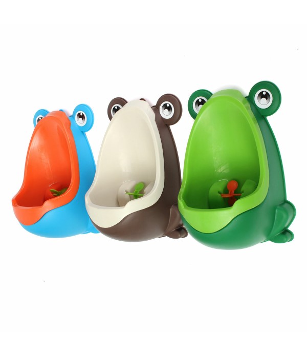 Lovely Frog Brush Cleaning Children Potty Toilet Training Kids Urinal Kid Boy Pee Removable Bathroom - Coffee