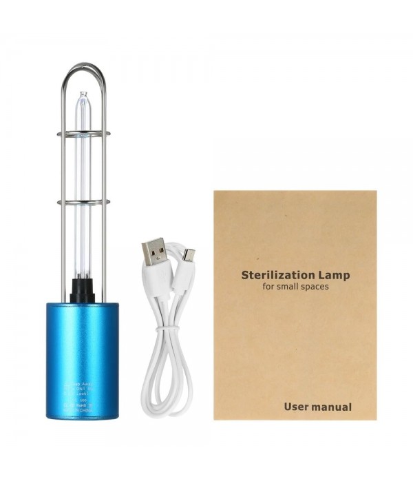 Rechargeable UV Sterilizer Light &amp; Air Purifier DC5V Ultraviolet + Ozone UV Germicidal Lamp - Blue