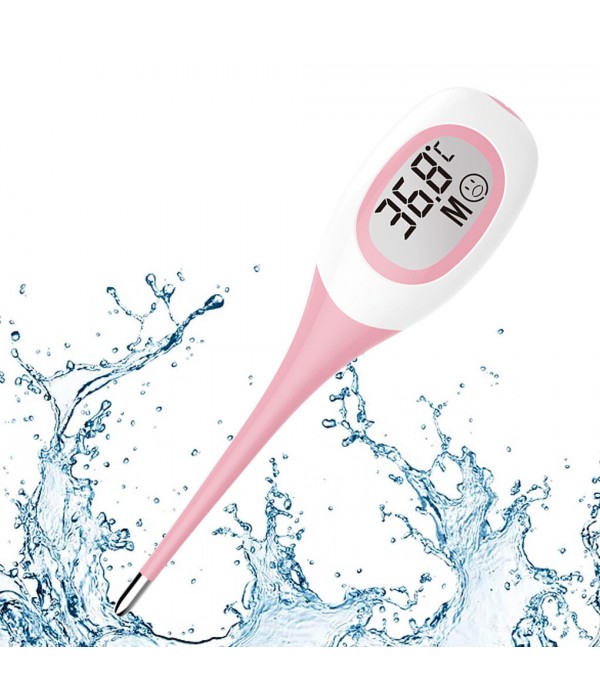 8 Seconds Fast Oral LCD Thermometer Armpit Underarm Body Temperature Measuring Device Digital Thermometer for Baby Adults - Pink