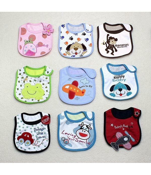 Baby 3 Layer Cotton Napkin Saliva Towel Lunch Bibs...