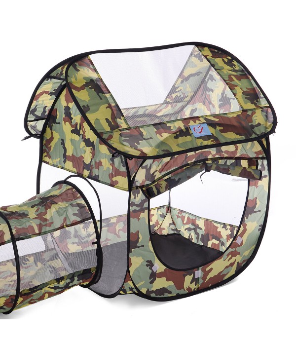 3pcs/Set Kids Play Tent Crawling Tunnel Foldable Camouflage Children Tent House Toys Portable Tunnel Game Toy