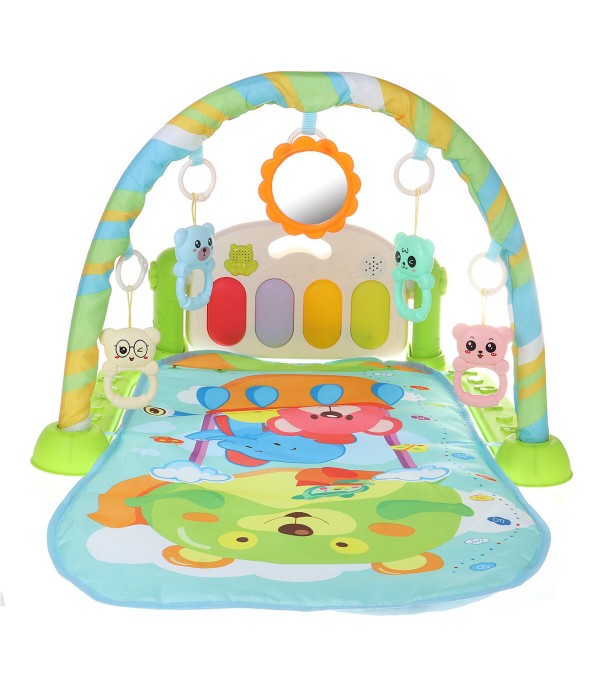 Baby Activity Play Mat Baby Gym Educational Fitness Frame Multi-bracket Baby Toys Music Piano Game Crawl Mats Rug - Pink