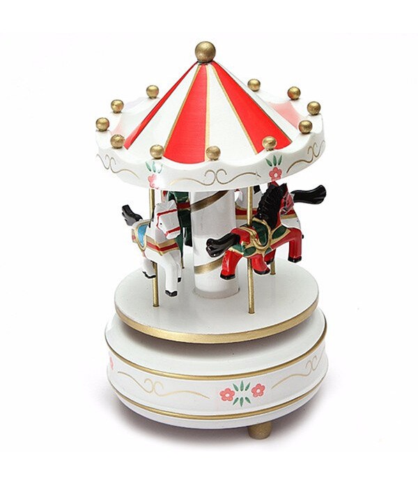 Kids Carousel Music Box Merry Go Round Musical Devolopment Toys Room Decor - 3#