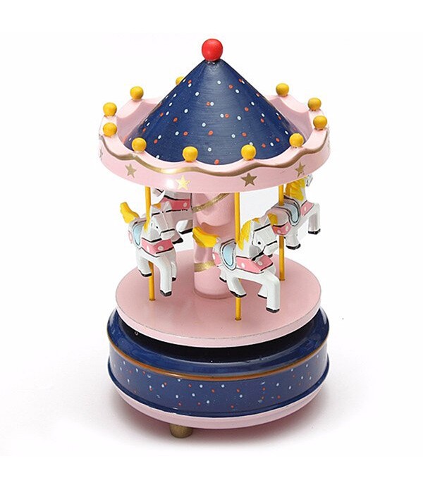 Kids Carousel Music Box Merry Go Round Musical Devolopment Toys Room Decor - 3#