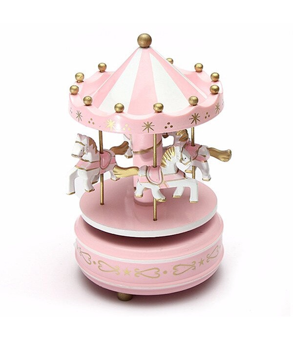 Kids Carousel Music Box Merry Go Round Musical Devolopment Toys Room Decor - 3#