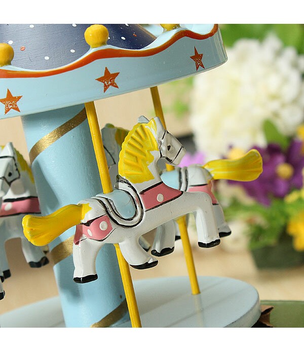 Kids Carousel Music Box Merry Go Round Musical Devolopment Toys Room Decor - 3#