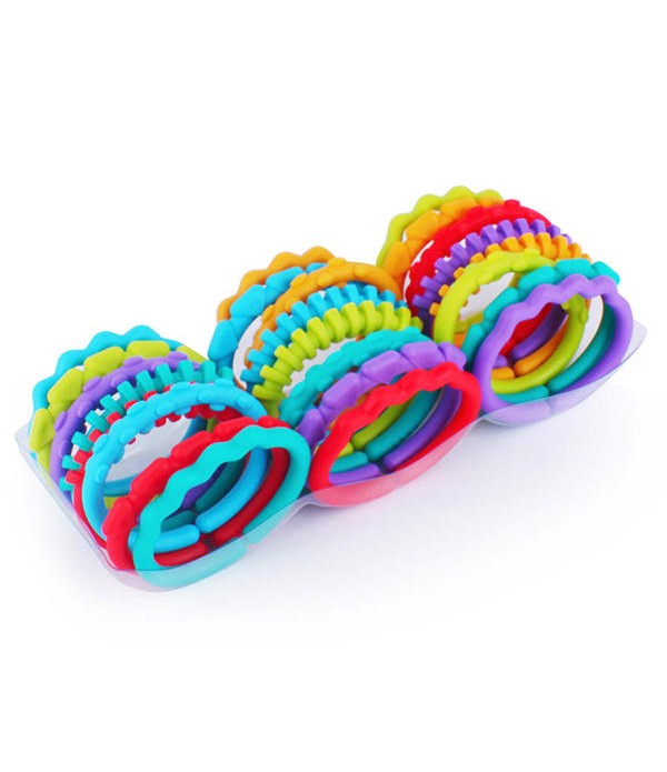 24Pcs Baby Colorful Rainbow Rings Kids Bed Stroller Hanging Toy Decoration Gift